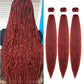 Ginger Braiding Hair Pre Stretched 3 Packs 24 Inch 350 Braiding Hair Yaki Texture, Hot Water Setting, Easy To Install Professional Synthetic Hair For Braiding(24 Inch, #350)