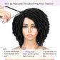 WIGER Dreadlock Wig Short Faux Locs Twist Wigs For Black Women Afro Braided Curly Synthetic Wigs For African American Women Daily Party Use（6 inch,1B)