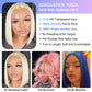 RMOARIWR 613 Blonde Bob Wig Human Hair 180% Density 13x4 HD Transparent Lace Front Wigs Human Hair Pre Plucked Short 613 Blonde Bob Glueless Straight Wigs Human Hair for Women 14 Inch