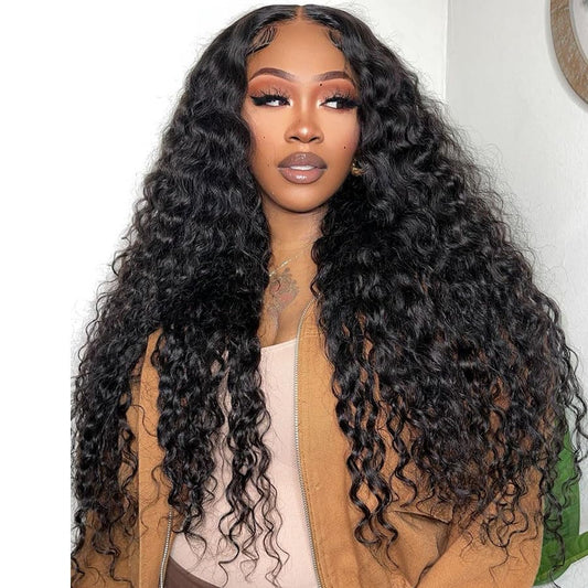 Elva Hair Real HD Lace Wig Wear Go Glueless Curly Human Hair Wigs HD Lace Frontal Wig PrePlucked Byebye Knots with Baby Hair (9x6 Real HD Lace 180% Density, 26 inch)