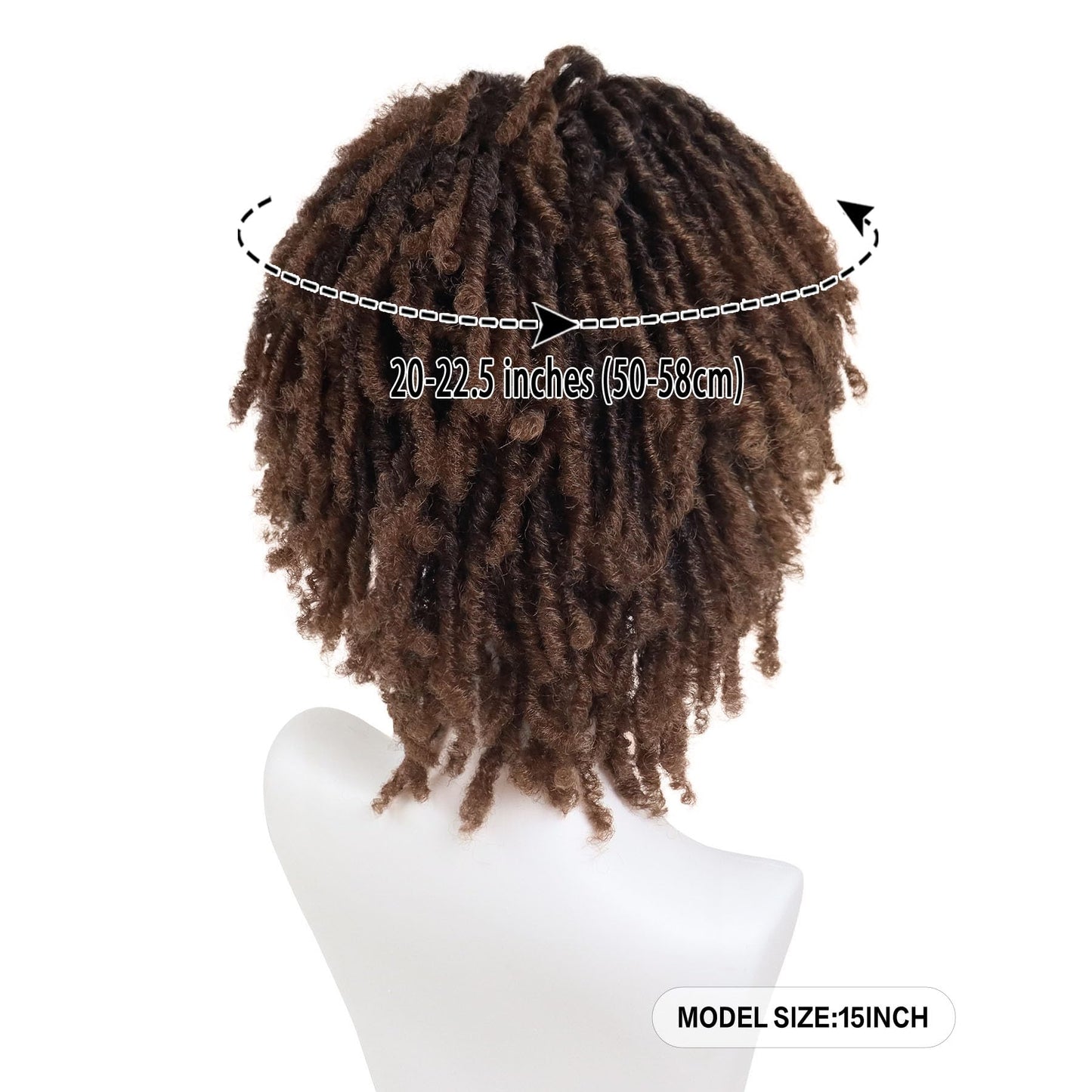 GNIMEGIL Dreadlocks Wig for Men Fashion Synthetic Ombre Brown Curly Wig with Bangs Braids Fake Dreads Wigs T1B/30 Color Funny Cosplay