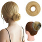 Hairro Human Hair Bun Hair Piece Remy Hair Bun Scrunchies Real Updo Hairpieces Wavy Stretchy Hair Bun Donot Elegant Chignon with Elastic Rubber Band Hair Accessory For Women 1PC 23g #613 Bleach Blonde