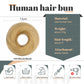 Hairro Human Hair Bun Hair Piece Remy Hair Bun Scrunchies Real Updo Hairpieces Wavy Stretchy Hair Bun Donot Elegant Chignon with Elastic Rubber Band Hair Accessory For Women 1PC 23g #613 Bleach Blonde