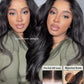 Sunber Yaki Straight Bye Bye Knots Pre Cut Lace 7x5 Lace Front Glueless Wig Put On Go Light Yaki Straight Human Hair Wig Pre Bleached Invisible Knots 150% Density with Baby Hair 20Inch for Beginner