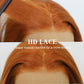Fugady Long Ginger Glueless Wig 13x4 Orange Straight Heat Resistant Synthetic Fiber Lace Front Wig Dark Ginger Pre Plucked 200 Density Hd Lace Wig With Baby Hair Colorful Wigs For Women 26 inches