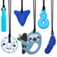 Sensory Chew Necklace for Kids Boys Girls, 6 Pack Silicone Chew Toys for Kids with ADHD Autism, Anxiety, Chewy Necklace Sensory Reduce Adults Children Chewing Fidgeting