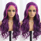 SISIFIRE Ombre Highlight Wavy Wigs for Women 24 Inch Middle Part Curly Wavy Wig Natural Looking Synthetic Heat Resistant Fiber Wigs for Cosplay Halloween Christmas Wigs