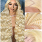 Femca 38 Inch 613 Lace Front Wig Human Hair 200 Density 13x6 Blonde Wig Human Hair 613 Transparent Body Wave Lace Front Wigs Human Hair Minimal Shedding Easily Stained No Tangle
