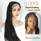 WIGER 360 Full Lace Braided Wigs for Black Women, 34 Inch Transparent HD Lace, Single-layer Jumbo Braids, 22 Handmade Braids, Natural Black Synthetic Lace Front Hair Wig