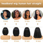 XC CLOUDS Headband Wigs Human Hair 8 Inch Bob Headband Wigs For Black Women Wear And Go Short Bob Wigs Glueless Wigs Human Hair Natural Black Headband Wig Human Hair Straight 150% Density