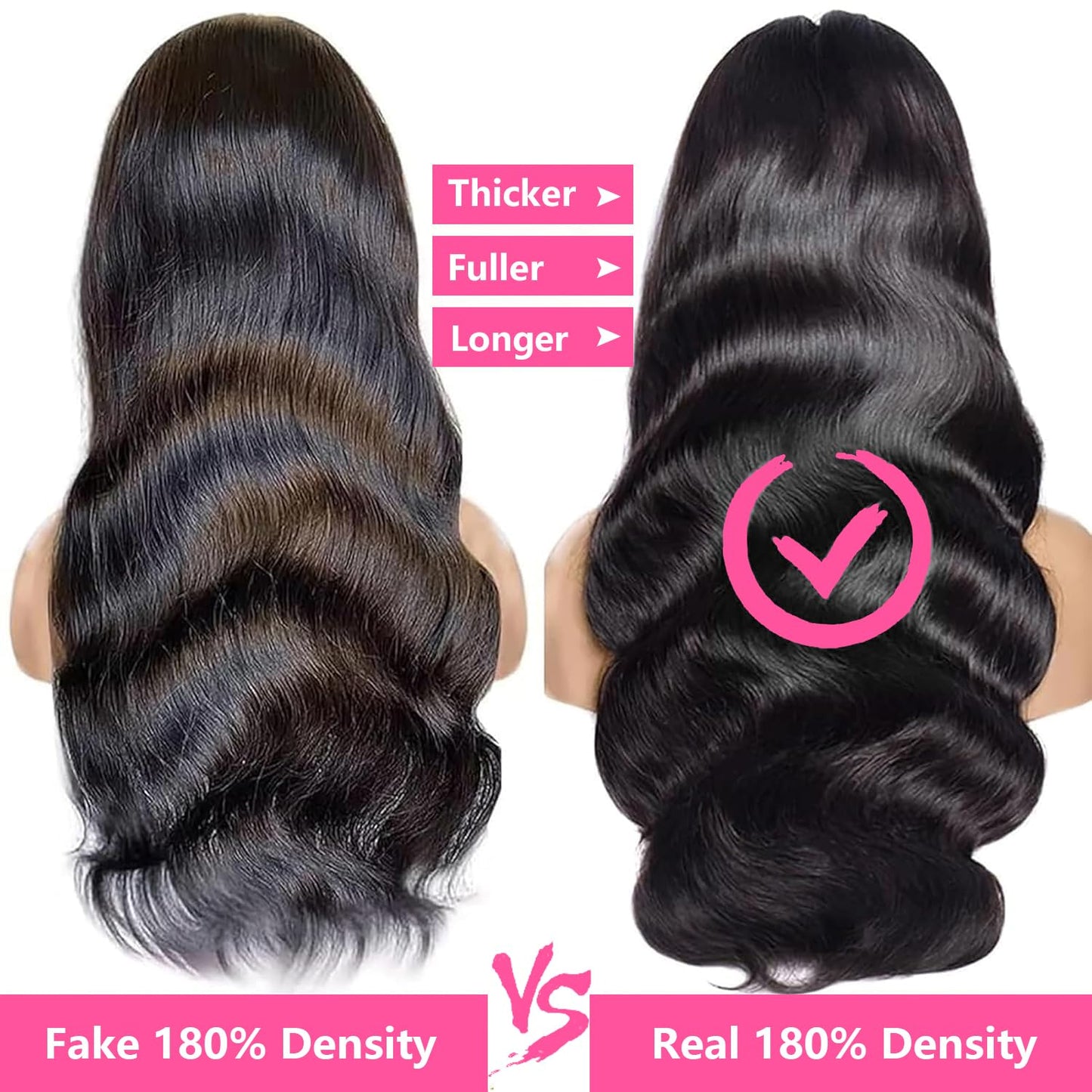 Rylice 26inch Lace Front Wigs Human Hair 200% Density 13x4 HD Body Wave Lace Front Wig 100% Brazilian Virgin Human Hair Wigs for Black Women Pre Plucked Natural Color Glueless Wig