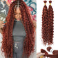 Dark Ginger Human Braiding Hair Water Wave Bulk 100g 24 Inch Color 350 Curly for Boho Braids Hair Extensions No Weft 2 Braids Per Pack Wet and Wavy