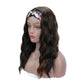 Colorful Queen Glueless Headband Wig Synthetic Long Black Body Wave Headband Wigs for Black Women Natural Looking Wavy Wig Heat Resistant 180% Density(16inch, 1B/H30#)