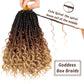 COOKOO 10 Inch Goddess Boho Box Braids Crochet Hair for Women 8 Packs Synthetic Curly Ends Crochet Hair Pre Looped Ombre Brown Bohemian Afro Twist Braiding Hair 53#