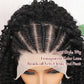 Kinky Curly Braided Wig Human Hair Natural Color Curly Wigs 13X4 Lace Front Wigs Brazilian Curly Wigs 16 Inches Transparent Color Braid Wig For Black Women Pre-Plucked with Baby Hair Glueless Wig