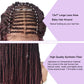 Knotless Cornrow Braided Wig For Black Women Soft Lace Micro Braiding Wig Baby Hair Box Braids Wigs Light Weight Curly Synthetic Braid Wig For Women (#1B/99JT-#Black/Deep WineT)