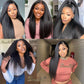Amella Hair 10A Kinky Straight Hair 1 Bundles Yaki Human Hair Weave Unprocessed Brazilian Virgin Remy Sew in Hair Extensions Natural Black(12inch)
