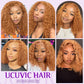 UCUVIC Wear And Go Glueless Wigs Human Hair Pre Plucked Pre Cut Curly 5x5 Deep Wave Bob Wig Human Hair Lace Front Closure Wigs For Black Women 200 Density Curly Wig Glueless Honey Blonde 12 Inch