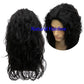 Baruisi Long Curly Wavy Black Wigs for Men Synthetic Natural Party Halloween Cosplay Hair Wig
