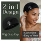 MYKURS Wig Caps with Grip Band to Hold Wig in Place, Soft Wig Caps for Women Non Slip, Black 2 PCS