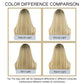 NOVFLKW Ombre Blonde Long Straight Layered Wig with Bangs for Women 26 inch Dark Root to Blonde Put on Go Realistic Synthetic Heat Resistant Natural Wig for Girls Party Cosplay and Daily Use