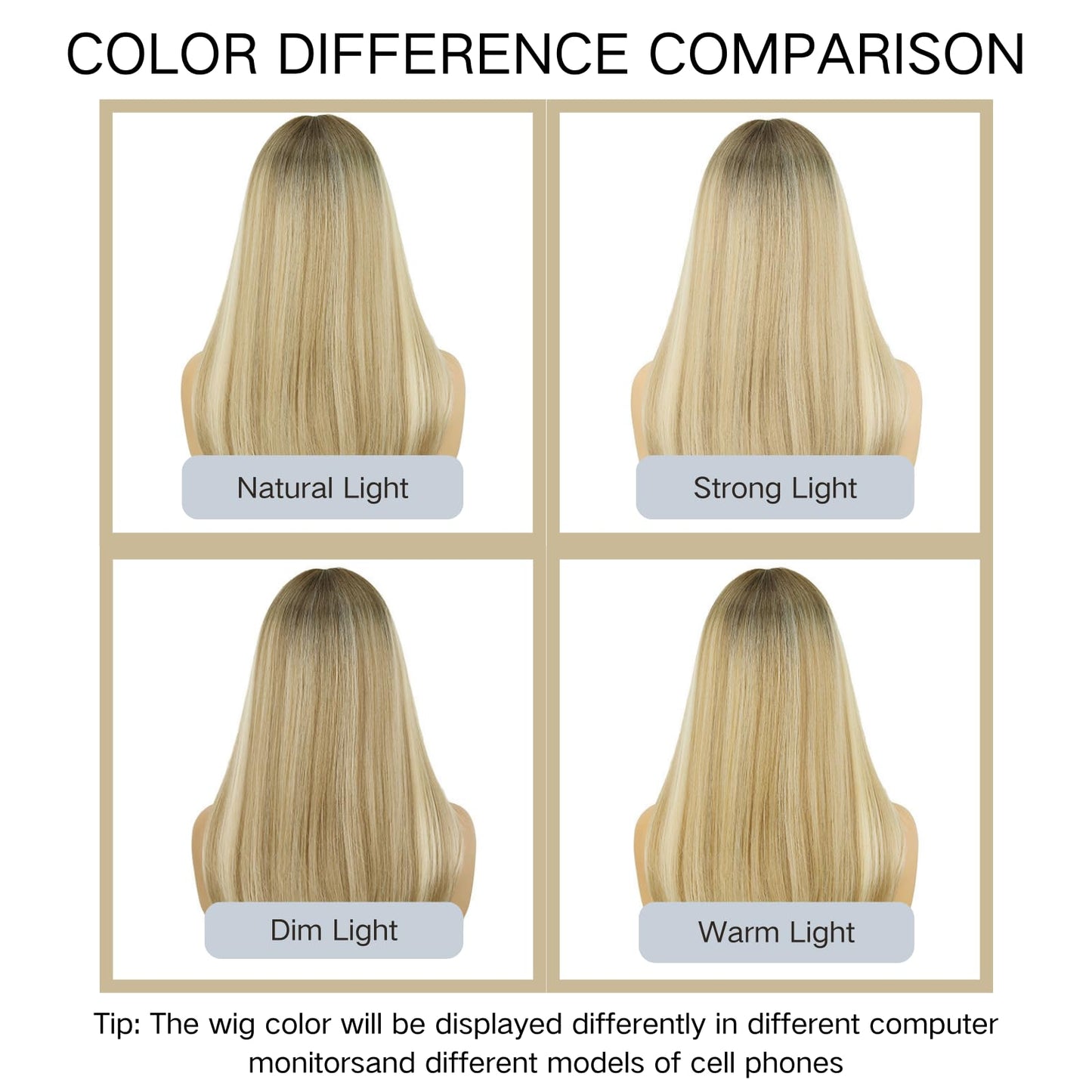 NOVFLKW Ombre Blonde Long Straight Layered Wig with Bangs for Women 26 inch Dark Root to Blonde Put on Go Realistic Synthetic Heat Resistant Natural Wig for Girls Party Cosplay and Daily Use