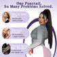 ORSUNCER Drawstring Ponytail Extension, Long Straight Pony Tails Hair Extensions Natural Soft Clip in Ponytail for Women Synthetic Hairpieces Black