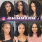 Hihmarm Deep Wave Bob Wig Human Hair 13x6 HD Curly Lace Front Wigs Human Hair Pre Plucked Frontal Curly Bob Wigs for Black Women 180 Density Wet and Wavy Glueless Wig Natural Color 12 Inch