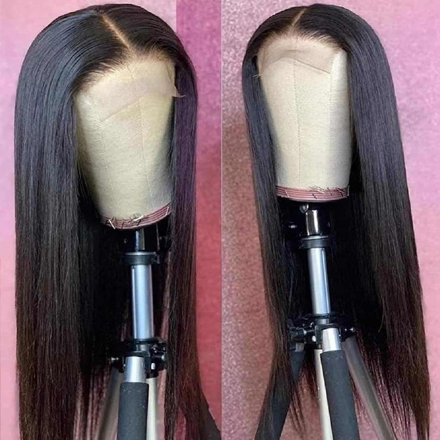 Generic Long Straight Lace Frontal Wigs for Women Pre Plucked Natural Hairline Baby Hair Lace Front Wigs HD Transparent Lace Front Wig, 26 Inch, Black