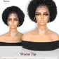 Quantum Love Braided Cornrow Afro Puff Wig for Black Women Stitch Braids Lace Front Wigs with Baby Hair Glueless Prep lucked Afro Braid Synthetic Natural Black Hair