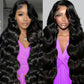 QZOQZO 28 Inch Lace Front Wigs Human Hair 180% Density Body Wave Lace Front Wig Human Hair Pre Plucked 13x6 HD Lace Glueless Wigs for Women