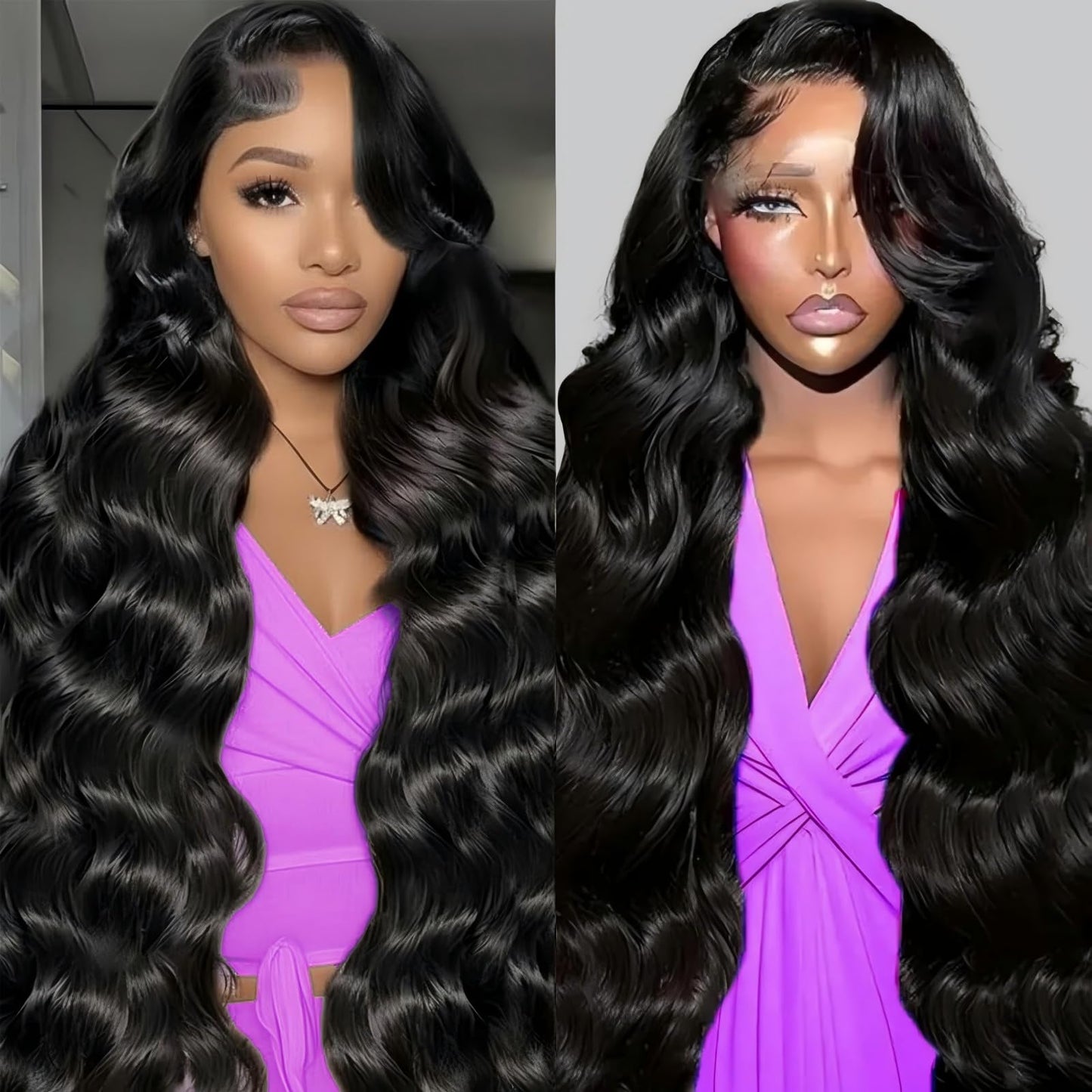 QZOQZO 28 Inch Lace Front Wigs Human Hair 180% Density Body Wave Lace Front Wig Human Hair Pre Plucked 13x6 HD Lace Glueless Wigs for Women