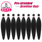 Pre Stretched Braiding Hair Extensions Black 12 Inch 8 Packs Girls Braiding Hair Natural Easy Braid Hot Water Setting Professional Soft Synthetic Yaki Straight Texture (#1B)