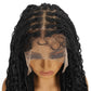 28 Inch Lace Front Braided Wigs for Black Women Knotless Braids Wigs Bohemian Boho Braids Goddess Box Braided Wig with Baby Hair (Black, 28 inch)