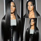 VIPPRETTY Synthetic Lace Front Wig, 13x6 Lace Frontal Wigs Human Hair Touch Pre-Plucked Long Straight Glueless 1B Black Wig 30 inch Vogue Highlight Technology-Premium Fiber & Human Hair Blended