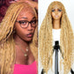 SUPERNOVA 36 Inches Full Lace Boho Box Braided Wig T274/614# Ombre Blonde Synthetic Braids Wig With Baby Hair Bohemian Long Highlight Square Knotless Braided Wigs For Black Women (36 Inch)