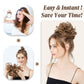 CJL HAIR Large Messy Bun Hair Piece Wavy Curly Scrunchies Synthetic Chignon Ponytail Hair Extensions Thick Updo Hairpieces for Women (Light Silver Grey)