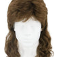 LeMarnia Men's Wig 80s Wig Brown Wave Mullet Wig Halloween Costume Fashion Wig Fancy Party Accessories Wig