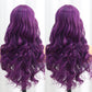 SISIFIRE Ombre Highlight Wavy Wigs for Women 24 Inch Middle Part Curly Wavy Wig Natural Looking Synthetic Heat Resistant Fiber Wigs for Cosplay Halloween Christmas Wigs