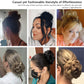 Rose bud Messy Bun Hair Pieces For Women Hair Bun Extension Updo Curly Messy Bun Scrunchie Dark Brown