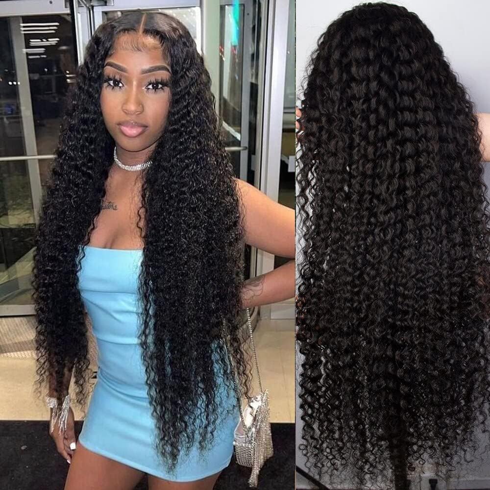 YIJUNDEMA 36 Inch Lace Front Wigs Human Hair Pre Plucked 13x6 Deep Wave Human Hair Lace Front Wigs for Black Women 200% Density HD Lace Frontal Wig