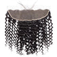 13x4 Lace Frontal Closure Deep Wave Frontal Ear to Ear HD Lace Frontal 16 Inch Brazilian Virgin Human Hair Frontals Closure Pre Plucked with Baby Hair 150% Density Natural Black