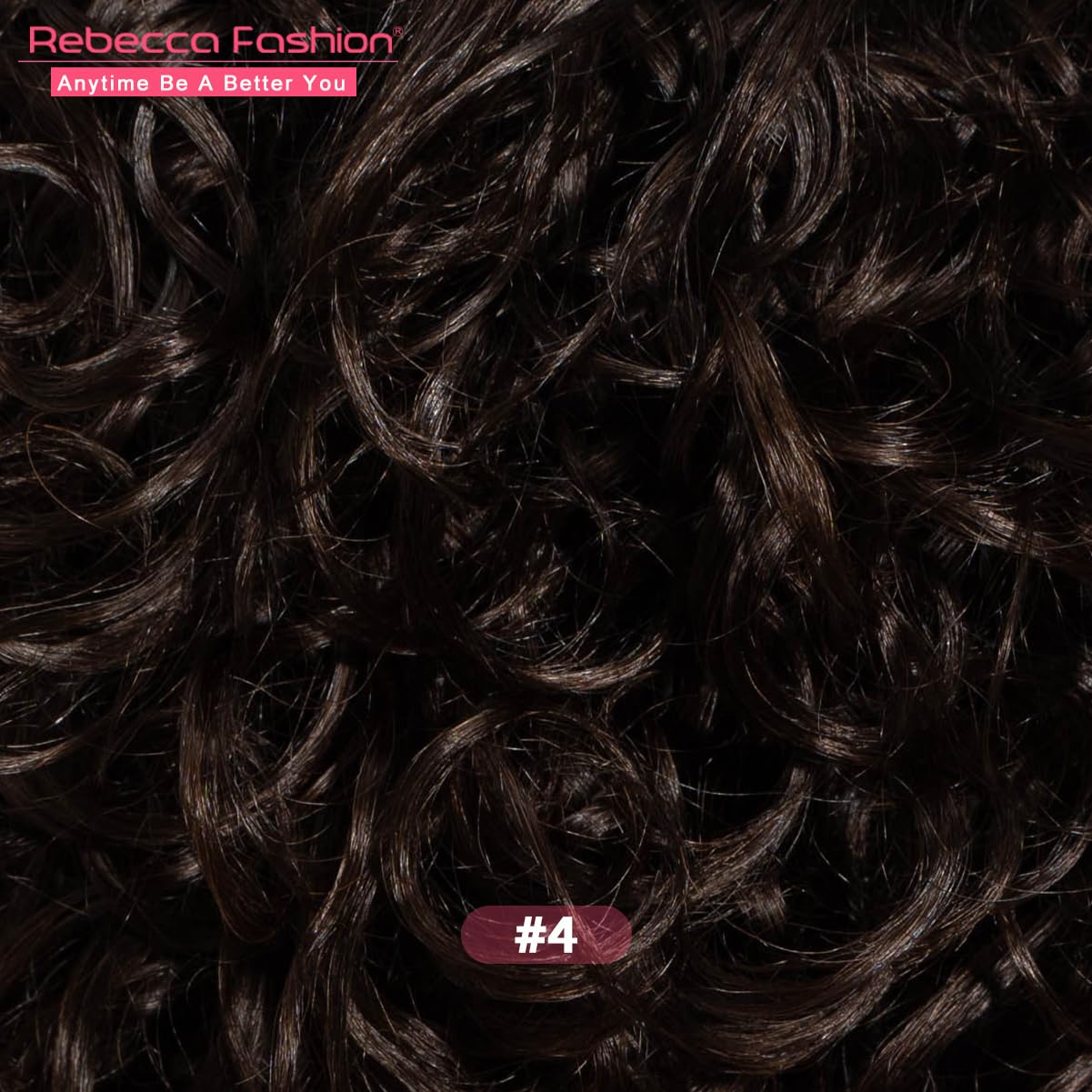 Rebecca Fashion Short Curly Human Hair Wigs for Black Women Side Part Cute Curly Bob Wig Brazilian Remy Non Lace Glueless Wigs Natural Looking Chocolate Brown Color
