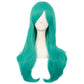 MapofBeauty 28 Inch Long Curly Hair Costume Cosplay Wig, Teal Green