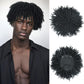BECUS Topper Dreadlock Hairpiece for Black Men, Short Afro Fake Dreads Braids Clip In Toupee with Clips, Hairpieces for Thinning Hair, Daily Wear Halloween Cosplay Costume Party(Black-Toupee)