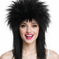 BESTBEL Black Mullet Wig Rocker Punk Hair Gothic 80s Wig Rocking Diva Wigs