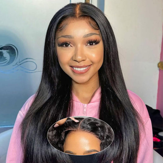 UCUVIC Glueless Bob Wigs Human Hair Pre Plucked Pre Cut Wear And Go Glueless 200% Density 5x5 Hd Lace Front Closure Short Wig Human Hair Straight Bob Wigs For Black Women No Glue 18 Inch