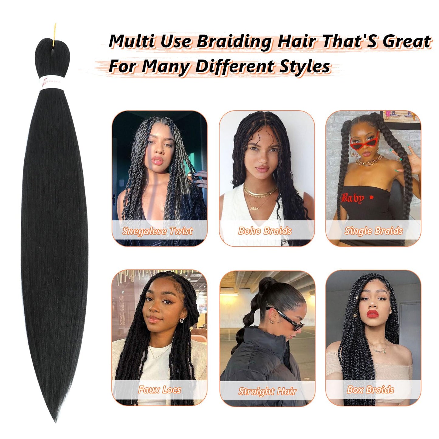Kids Braiding Hair 12 Inch 8 Packs Pre Stretched Braiding Hair For Braiding Twist Hair Pre Stretched For Crochet Box Braids Hot Water Setting Soft Yaki Texture(12Inch, 1B)