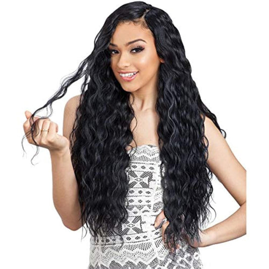 Organique Mastermix Shake-N-Go Synthetic Weave Hair Extension - BREEZY WAVE 30" (1 Jet Black)