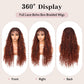 Suntefic Knotless Boho Box Braided Wigs for Black Women Glueless Double Full Lace Front Human Hair Blended Goddess Braid Wig with Baby Hair Bohemian Curly Ends (Boho Box-#1BT350, 28 Inch)